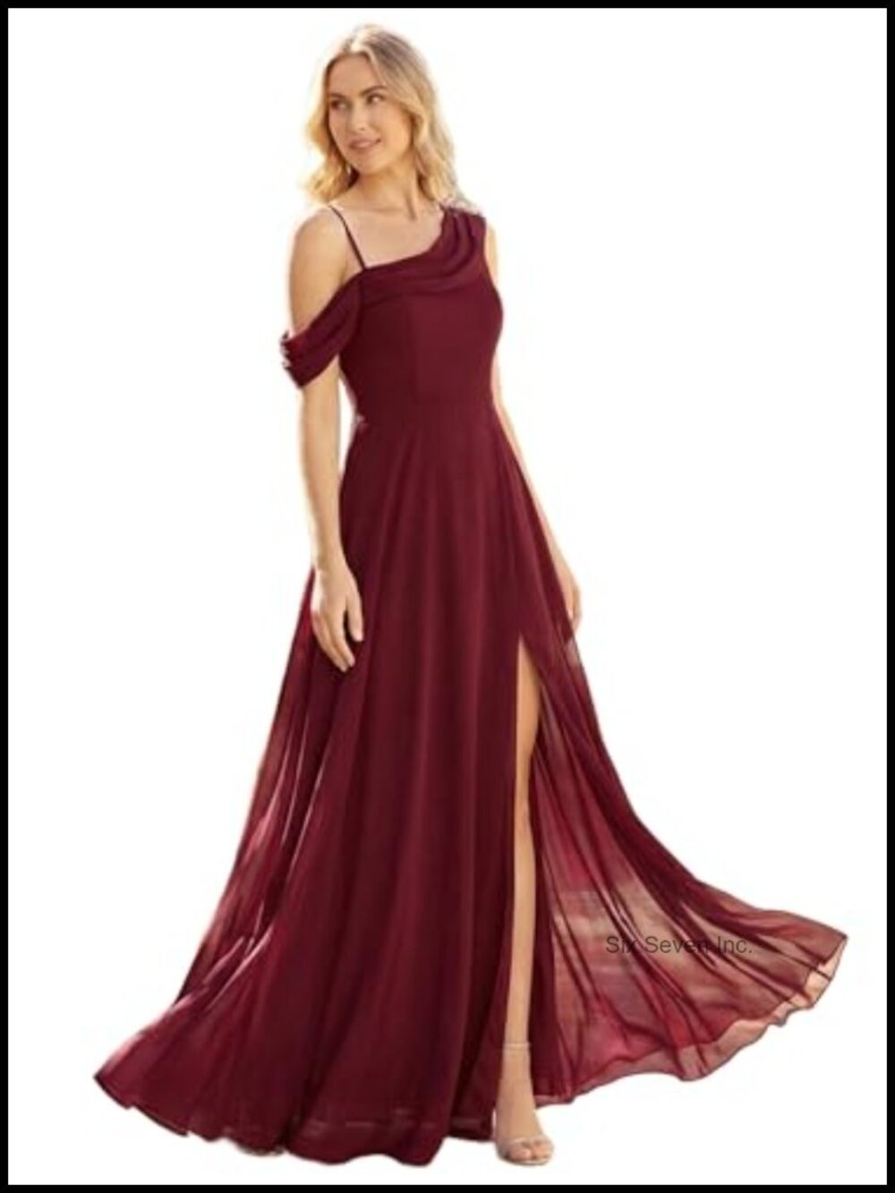 One Shoulder Chiffon A-Line Maxi Formal Dress